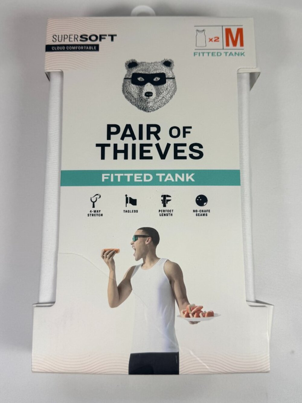 Pair of Thieves Fitted Tank Undershirt 2 Pack Modern Mens Size Med White NEW